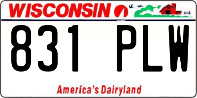 WI license plate 831PLW
