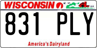 WI license plate 831PLY