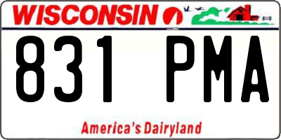 WI license plate 831PMA