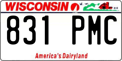 WI license plate 831PMC