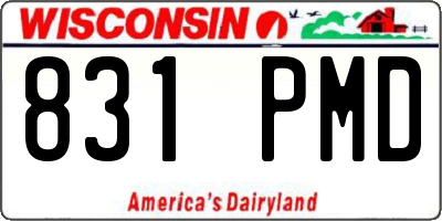 WI license plate 831PMD
