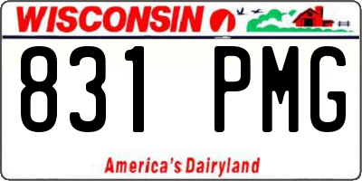 WI license plate 831PMG
