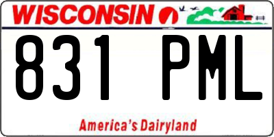 WI license plate 831PML