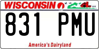 WI license plate 831PMU
