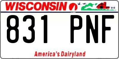 WI license plate 831PNF