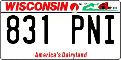WI license plate 831PNI