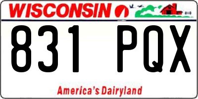 WI license plate 831PQX