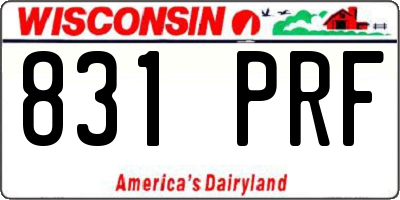 WI license plate 831PRF
