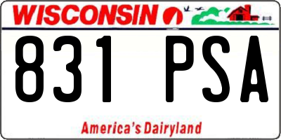WI license plate 831PSA