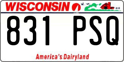 WI license plate 831PSQ