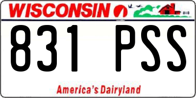 WI license plate 831PSS