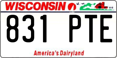 WI license plate 831PTE