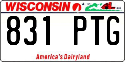 WI license plate 831PTG