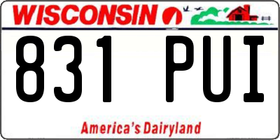 WI license plate 831PUI
