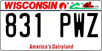WI license plate 831PWZ