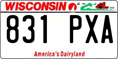 WI license plate 831PXA