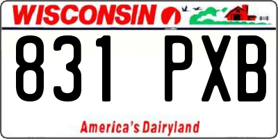 WI license plate 831PXB