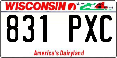 WI license plate 831PXC