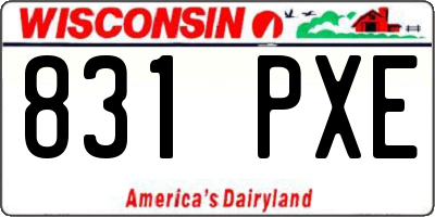 WI license plate 831PXE