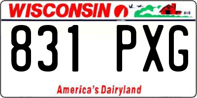 WI license plate 831PXG