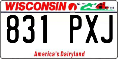 WI license plate 831PXJ