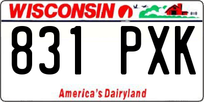 WI license plate 831PXK