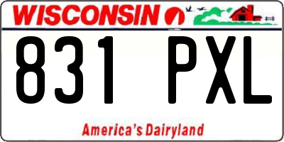 WI license plate 831PXL