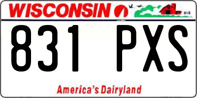 WI license plate 831PXS