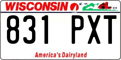 WI license plate 831PXT