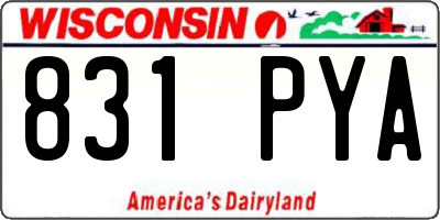 WI license plate 831PYA