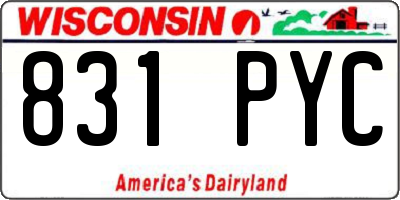 WI license plate 831PYC