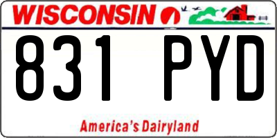 WI license plate 831PYD