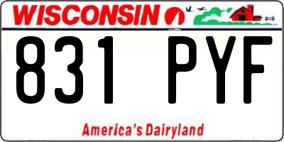 WI license plate 831PYF
