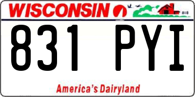 WI license plate 831PYI