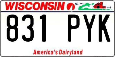 WI license plate 831PYK