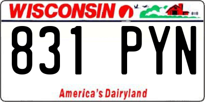WI license plate 831PYN