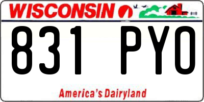 WI license plate 831PYO
