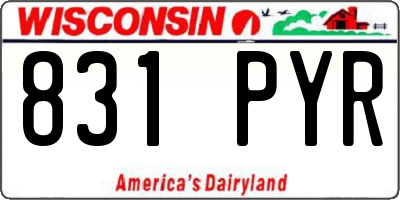 WI license plate 831PYR