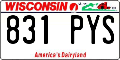 WI license plate 831PYS
