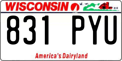 WI license plate 831PYU