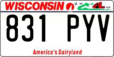 WI license plate 831PYV