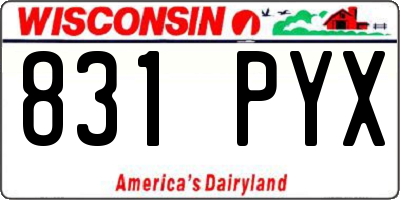WI license plate 831PYX