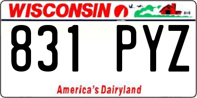 WI license plate 831PYZ
