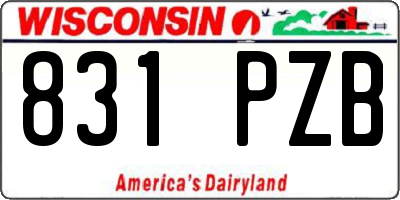 WI license plate 831PZB