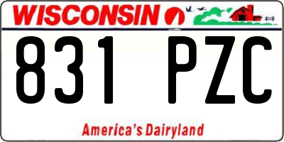 WI license plate 831PZC