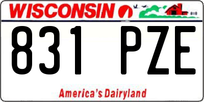 WI license plate 831PZE