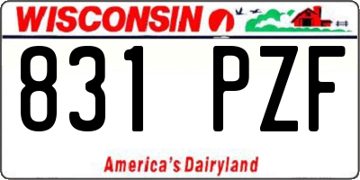 WI license plate 831PZF