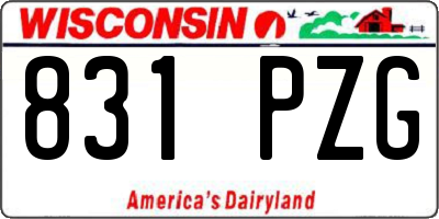 WI license plate 831PZG