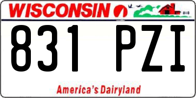 WI license plate 831PZI