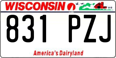 WI license plate 831PZJ